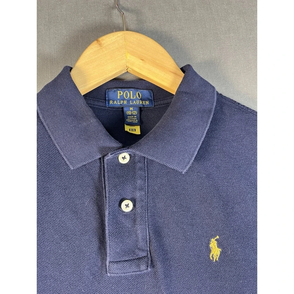 Polo Ralph Lauren Racing Stables Shirt Youth Medium 10-12 Navy Blue